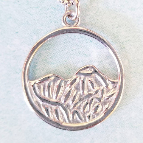 Mountain Charm and Chain - Sterling Silver