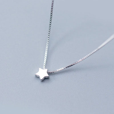 Dainty Sterling Star Necklace - 16 inch